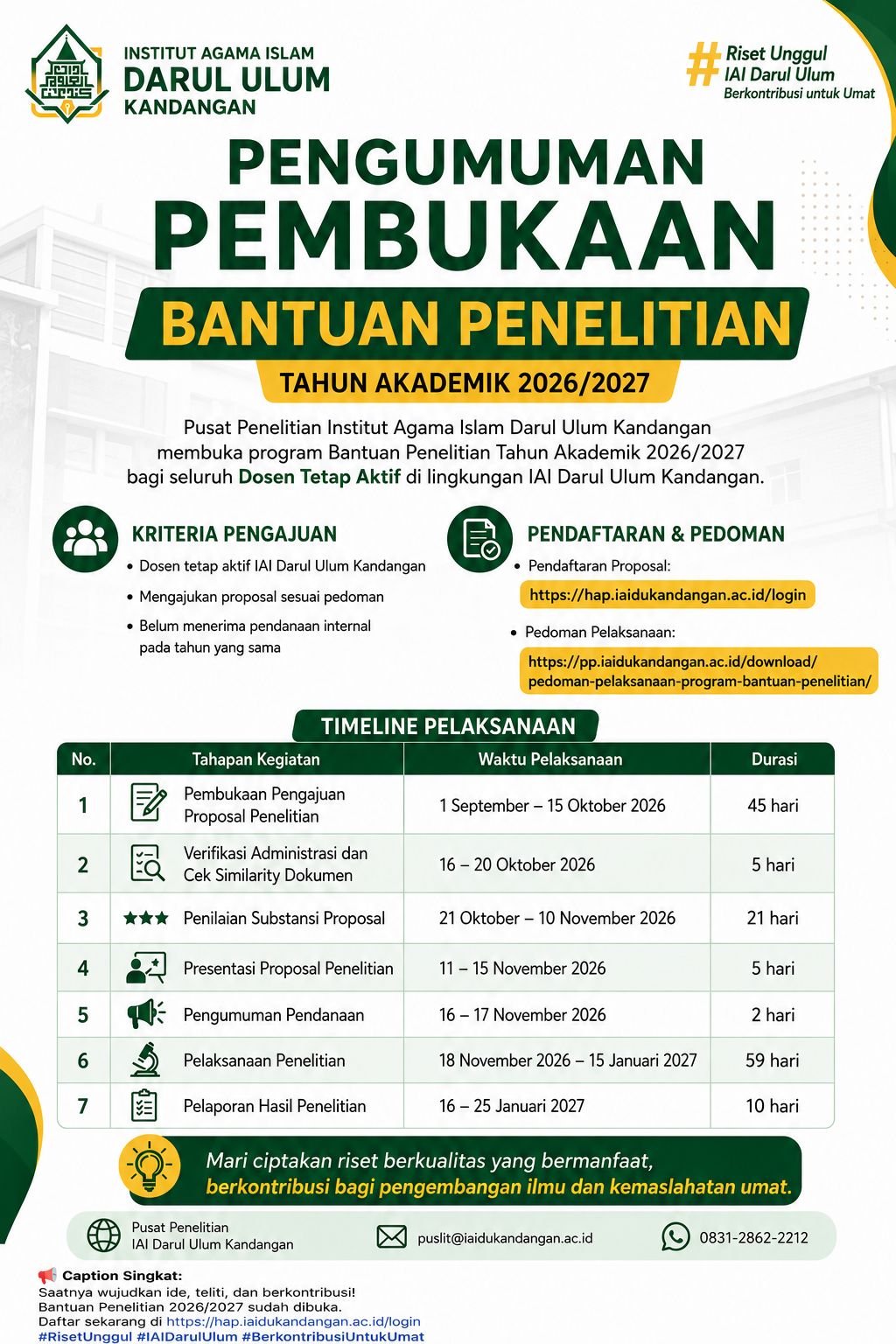 Pembukaan Bantuan Penelitian